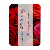 Red Rose Bouquet Personal Wedding Magneet (Verticaal)