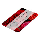 Red Rose Bouquet Personal Wedding Magneet (Linkerzijde)