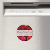 Red Rose Bouquet Personal Wedding Magneet (Insitu (Vaatwasser))