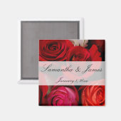 Red Rose Bouquet Personal Wedding Magneet (Voorkant / Achterkant)