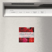 Red Rose Bouquet Personal Wedding Magneet (Insitu (Vaatwasser))
