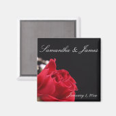 Red Rose Bouquet Personal Wedding Magneet (Voorkant / Achterkant)
