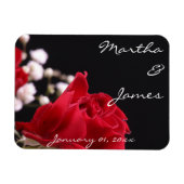 Red Rose Bouquet Personal Wedding Magneet (Horizontaal)