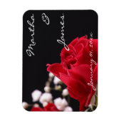 Red Rose Bouquet Personal Wedding Magneet (Verticaal)
