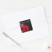 Red Rose Bouquet Persoonlijk huwelijk Vierkante Sticker (Envelop)