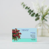 Red Rose Bouquet Sjabloon voor visitekaartjes (Staand voorkant)
