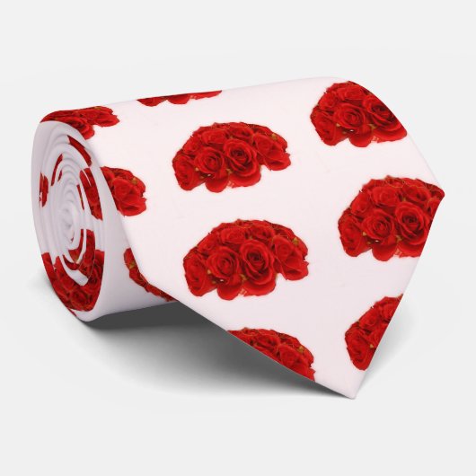 Red Rose Bouquet Stropdas (Opgerold)