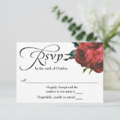 Red Rose Bouquet Wedding RSVP (Staand voorkant)
