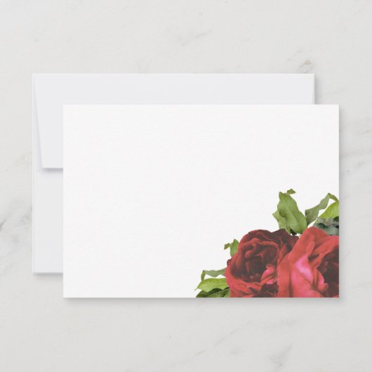 Red Rose Bouquet Wedding RSVP (Achterkant)