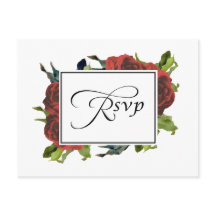 Red Rose Bouquet Wedding RSVP