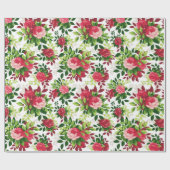 Red Rose Bouquet Wrapping Paper Cadeaupapier (Vlak)