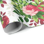 Red Rose Bouquet Wrapping Paper Cadeaupapier (Rol Hoek)