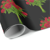 Red Rose Bouquet Wrapping Paper Cadeaupapier (Rol Hoek)