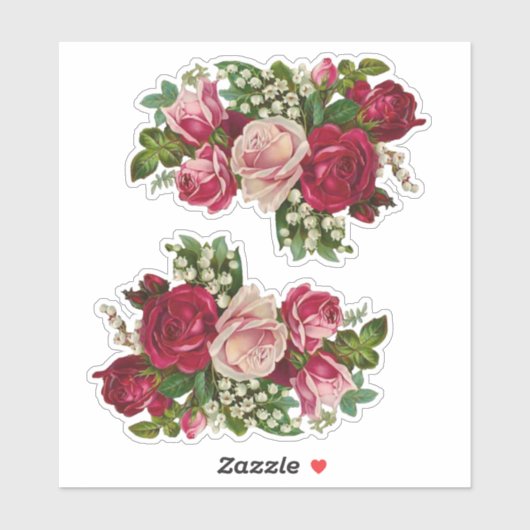  Red Rose Bouquets Sticker (Vel)