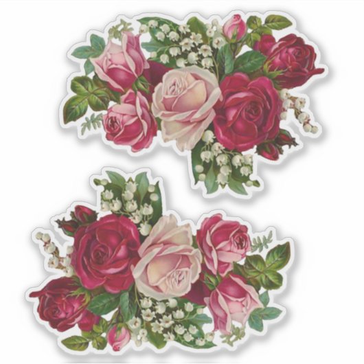 Red Rose Bouquets Sticker (Voorkant)