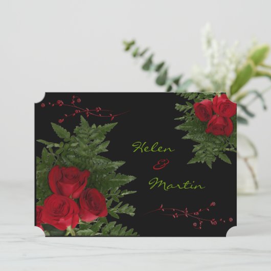 Red Rose Bouquets-uitnodiging Kaart (Staand voorkant)