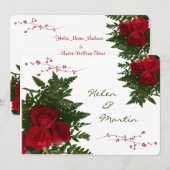 Red Rose Bouquets-uitnodiging Kaart (Voorkant / Achterkant)