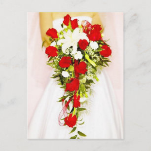 Red Rose Bridal Bouquet Briefkaart