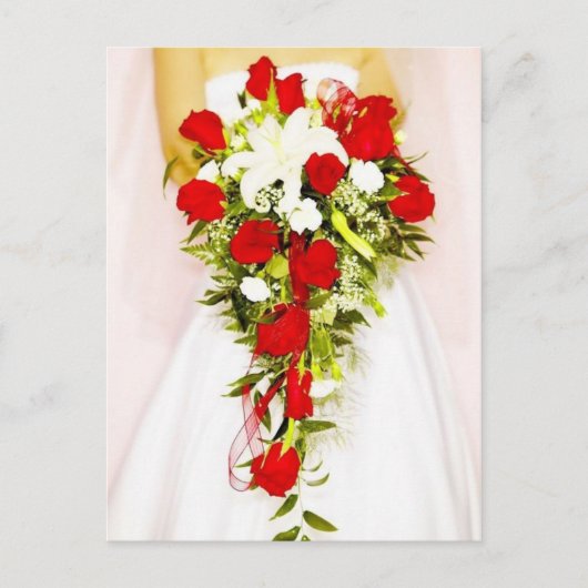Red Rose Bridal Bouquet Briefkaart (Voorkant)