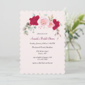 Red Rose Bridal Shower Kaart (Staand voorkant)