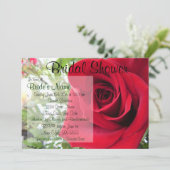 Red Rose Bridal Shower Kaart (Staand voorkant)