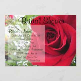 Red Rose Bridal Shower Kaart