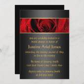 Red Rose Bridal Shower Kaart (Voorkant / Achterkant)