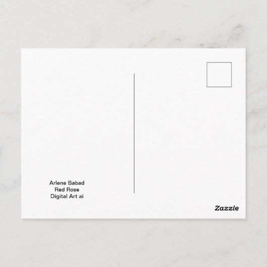 Red Rose, Briefkaart (Achterkant)