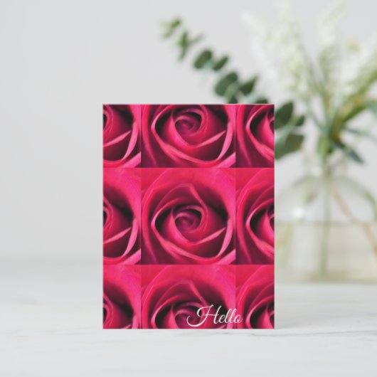 Red Rose Briefkaart (Staand voorkant)