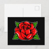 Red Rose Briefkaart (Voorkant / Achterkant)