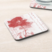 Red Rose Briefkaart Design Bier Onderzetter (Linkerzijde)