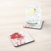 Red Rose Briefkaart Design Bier Onderzetter (Rechterzijde)