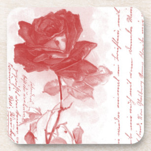 Red Rose Briefkaart Design Bier Onderzetter