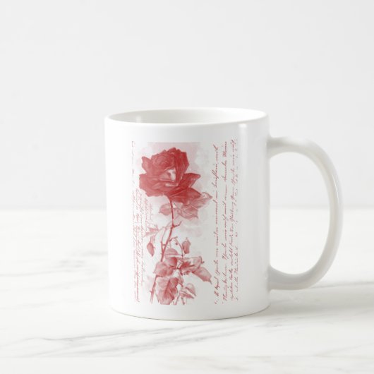 Red Rose Briefkaart Design Koffiemok (Rechts)