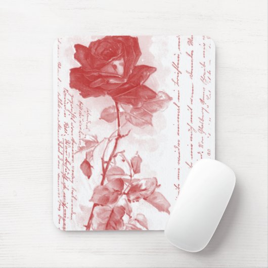 Red Rose Briefkaart Design Muismat (Met muis)