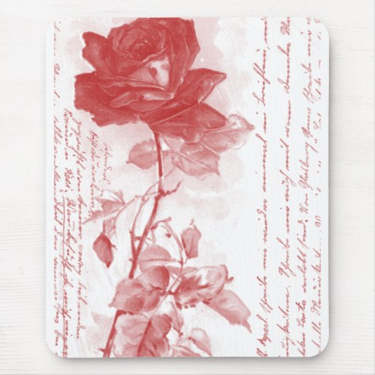 Red Rose Briefkaart Design Muismat (Voorkant)
