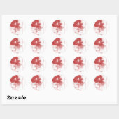 Red Rose Briefkaart Design Ronde Sticker (Vel)