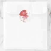 Red Rose Briefkaart Design Ronde Sticker (Tas)