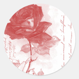 Red Rose Briefkaart Design Ronde Sticker