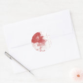 Red Rose Briefkaart Design Ronde Sticker (Envelop)