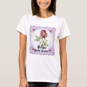Red Rose bruid aangepaste bruiloft T-shirt