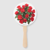 Red Rose bruids boeket gepersonaliseerde fans Handwaaier (Voorkant)