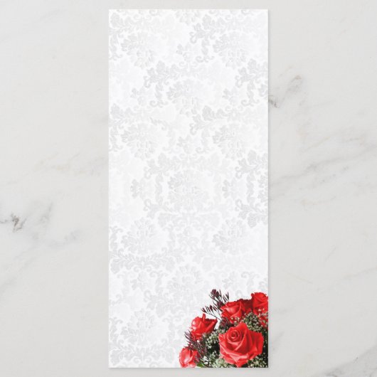 Red Rose bruiloft - Menu (Achterkant)