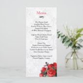 Red Rose bruiloft - Menu (Staand voorkant)