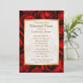 Red Rose bruiloft repetitie diner Kaart (Staand voorkant)