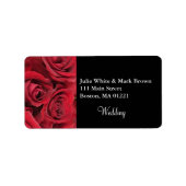 Red Rose Bruiloft Retouradres Label (Voorkant)
