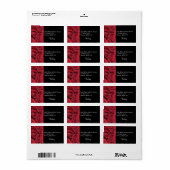 Red Rose Bruiloft Retouradres Label (Full Sheet)