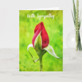 Red Rose Bud Art Sympathy Card Kaart (Voorkant)