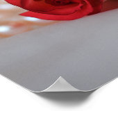 Red Rose Bud en parels Poster (Hoek)