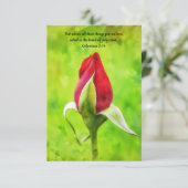 Red Rose Bud Flower Art Faith Note Kaart (Staand voorkant)